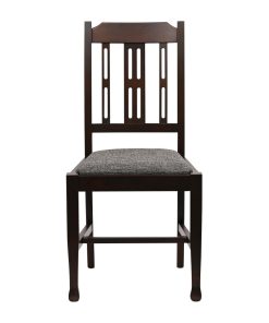 Lattice Back Dining Chair in Dark Walnut with Shetland Smoke Seat 6 Pack (JA277)