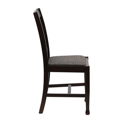 Lattice Back Dining Chair in Dark Walnut with Shetland Smoke Seat 6 Pack (JA277)