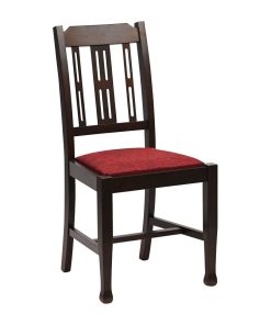 Lattice Back Dining Chair in Dark Walnut with Shetland Scarlett Seat 6 Pack (JA278)