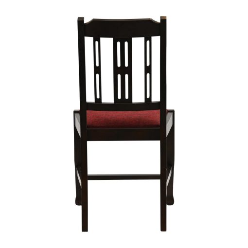 Lattice Back Dining Chair in Dark Walnut with Shetland Scarlett Seat 6 Pack (JA278)