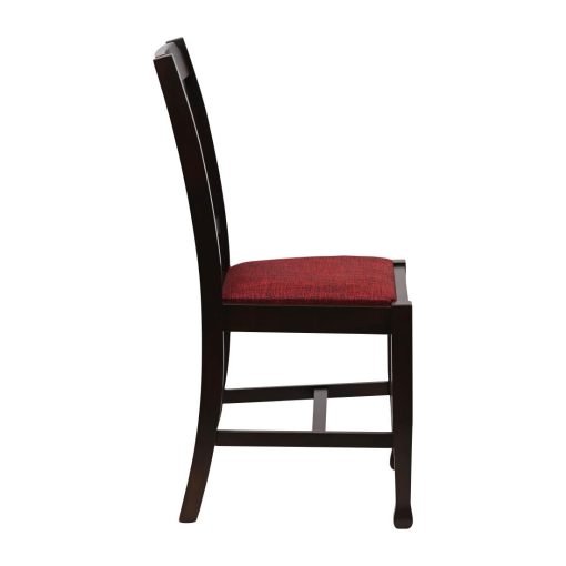 Lattice Back Dining Chair in Dark Walnut with Shetland Scarlett Seat 6 Pack (JA278)