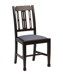 Lattice Back Dining Chair in Dark Walnut with Shetland Sea Seat 6 Pack (JA279)