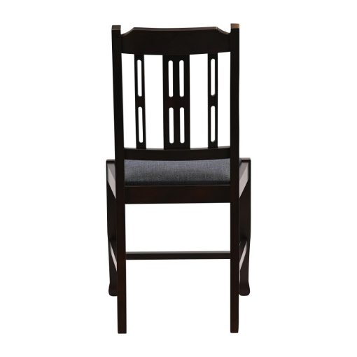 Lattice Back Dining Chair in Dark Walnut with Shetland Sea Seat 6 Pack (JA279)