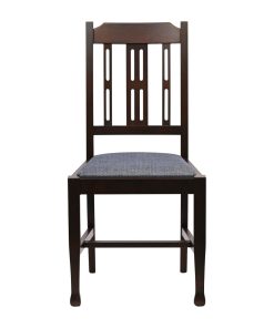 Lattice Back Dining Chair in Dark Walnut with Shetland Sea Seat 6 Pack (JA279)
