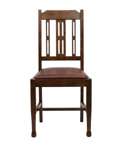 Lattice Back Dining Chair in Vintage Wood with Bison Espresso Seat 6 Pack (JA280)