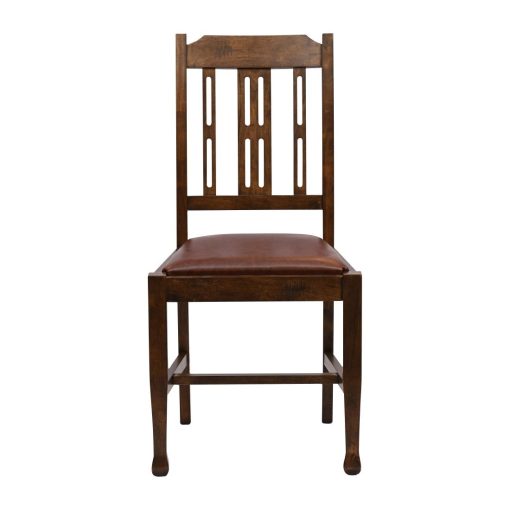 Lattice Back Dining Chair in Vintage Wood with Bison Espresso Seat 6 Pack (JA280)