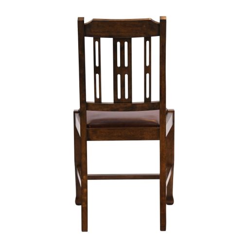 Lattice Back Dining Chair in Vintage Wood with Bison Espresso Seat 6 Pack (JA280)