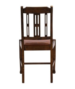 Lattice Back Dining Chair in Vintage Wood with Bison Tan Seat 6 Pack (JA281)