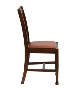 Lattice Back Dining Chair in Vintage Wood with Bison Tan Seat 6 Pack (JA281)