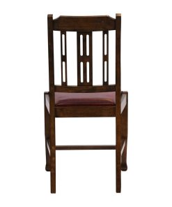 Lattice Back Dining Chair in Vintage Wood with Bison Bordeaux Seat 6 Pack (JA283)