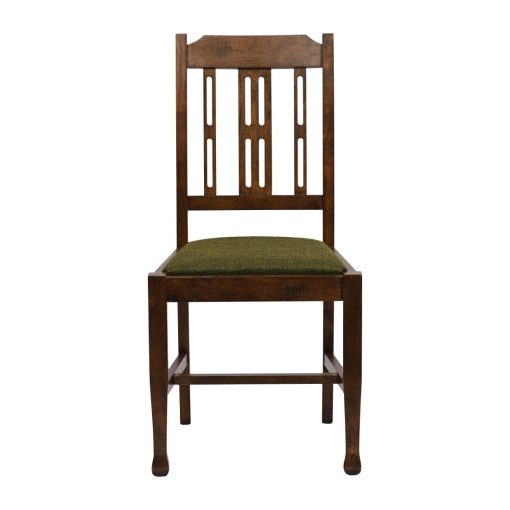 Lattice Back Dining Chair in Vintage Wood with Shetland Forest Seat 6 Pack (JA284)