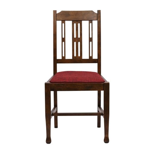 Lattice Back Dining Chair in Vintage Wood with Shetland Scarlett Seat 6 Pack (JA286)