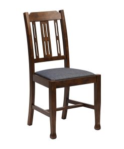 Lattice Back Dining Chair in Vintage Wood with Shetland Sea Seat 6 Pack (JA287)