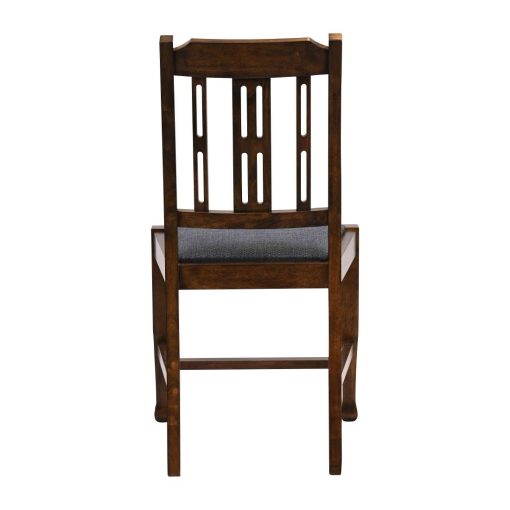 Lattice Back Dining Chair in Vintage Wood with Shetland Sea Seat 6 Pack (JA287)