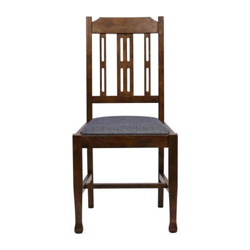 Lattice Back Dining Chair in Vintage Wood with Shetland Sea Seat 6 Pack (JA287)