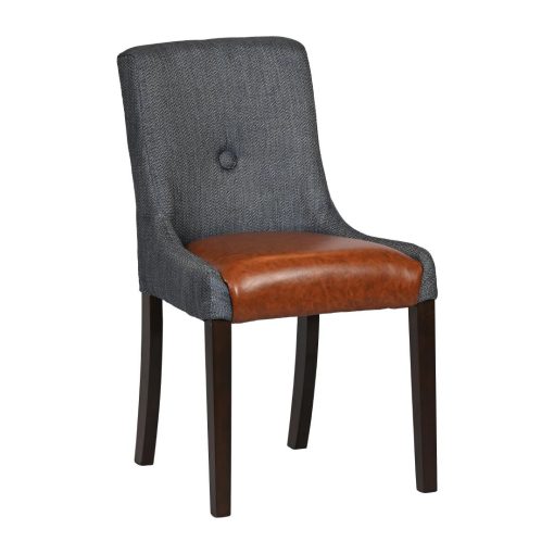 Bath Walnut Dining Chair with Sea Back and Tan Seat 6 Pack (JA290)