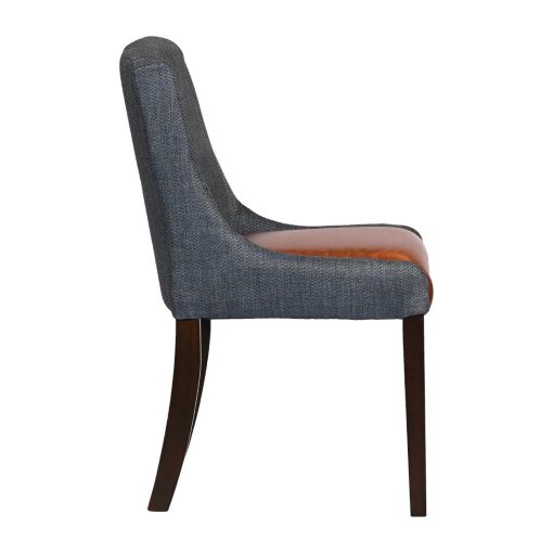 Bath Walnut Dining Chair with Sea Back and Tan Seat 6 Pack (JA290)