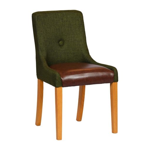 Bath Soft Oak Dining Chair with Forest Back and Espresso Seat 6 Pack (JA292)