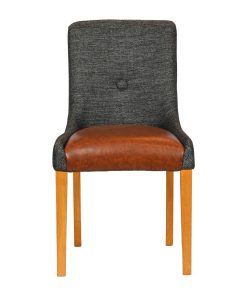 Bath Soft Oak Dining Chair with Smoke Back and Tan Seat 6 Pack (JA293)