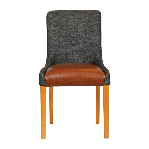 Bath Soft Oak Dining Chair with Smoke Back and Tan Seat 6 Pack (JA293)