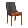 Bath Weathered Oak Dining Chair with Smoke Back and Tan Seat 6 Pack (JA297)