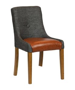 Bath Weathered Oak Dining Chair with Smoke Back and Tan Seat 6 Pack (JA297)