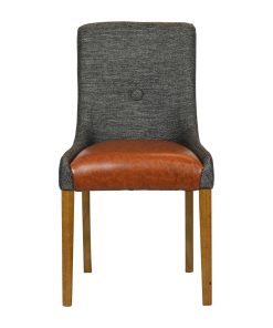 Bath Weathered Oak Dining Chair with Smoke Back and Tan Seat 6 Pack (JA297)