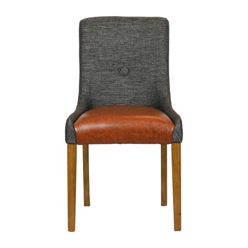 Bath Weathered Oak Dining Chair with Smoke Back and Tan Seat 6 Pack (JA297)