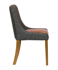 Bath Weathered Oak Dining Chair with Smoke Back and Tan Seat 6 Pack (JA297)