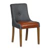 Bath Weathered Oak Dining Chair with Sea Back and Tan Seat 6 Pack (JA298)