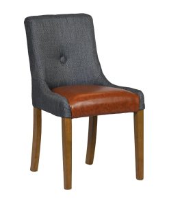 Bath Weathered Oak Dining Chair with Sea Back and Tan Seat 6 Pack (JA298)