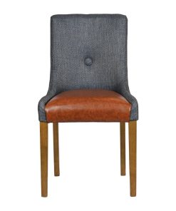 Bath Weathered Oak Dining Chair with Sea Back and Tan Seat 6 Pack (JA298)