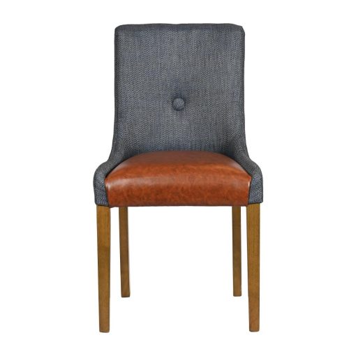 Bath Weathered Oak Dining Chair with Sea Back and Tan Seat 6 Pack (JA298)