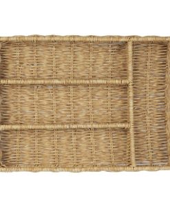 Olympia Polywicker Cutlery Organiser Light Brown 340x250mm (JA350)