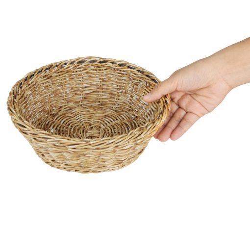 Olympia Polywicker Round Basket Light Brown 220mm (JA351)