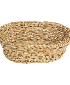 Olympia Polywicker Oval Basket Light Brown 240x170xmm (JA352)