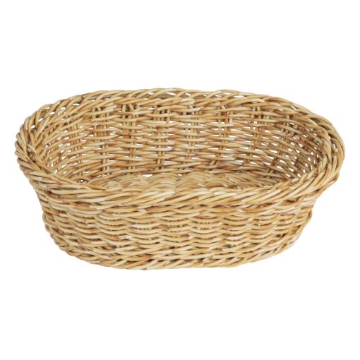 Olympia Polywicker Oval Basket Light Brown 240x170xmm (JA352)