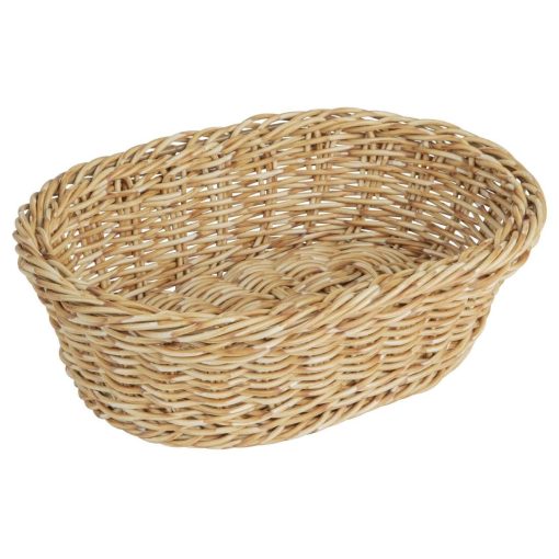 Olympia Polywicker Oval Basket Light Brown 240x170xmm (JA352)