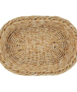 Olympia Polywicker Oval Basket Light Brown 240x170xmm (JA352)