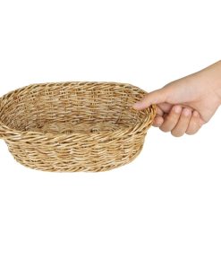 Olympia Polywicker Oval Basket Light Brown 240x170xmm (JA352)