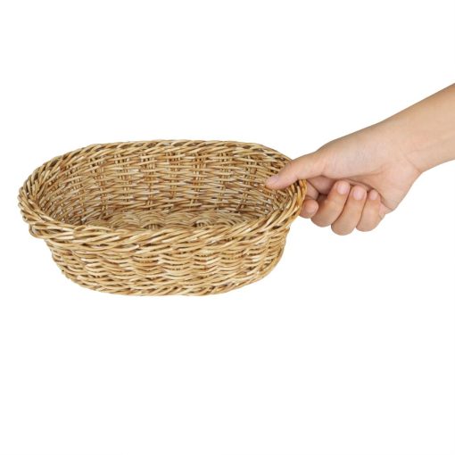 Olympia Polywicker Oval Basket Light Brown 240x170xmm (JA352)