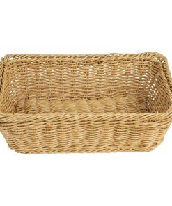 Olympia Polywicker Rectangular Basket Light Brown 300x230mm (JA353)