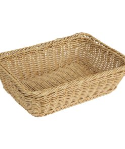 Olympia Polywicker Rectangular Basket Light Brown 300x230mm (JA353)