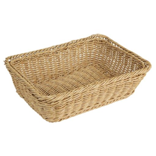 Olympia Polywicker Rectangular Basket Light Brown 300x230mm (JA353)