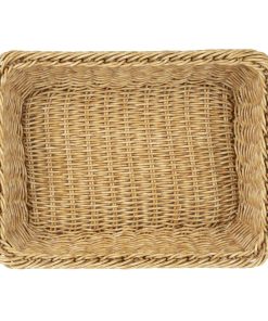 Olympia Polywicker Rectangular Basket Light Brown 300x230mm (JA353)