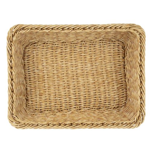 Olympia Polywicker Rectangular Basket Light Brown 300x230mm (JA353)