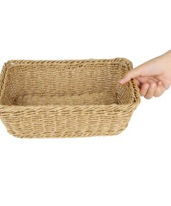 Olympia Polywicker Rectangular Basket Light Brown 300x230mm (JA353)