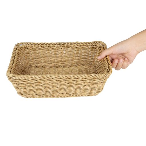 Olympia Polywicker Rectangular Basket Light Brown 300x230mm (JA353)