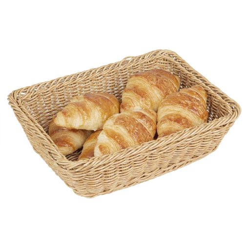 Olympia Polywicker Rectangular Basket Light Brown 300x230mm (JA353)