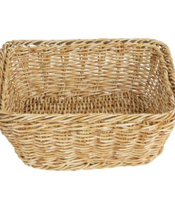 Olympia Polywicker Square Basket Light Brown 230x230mm (JA354)